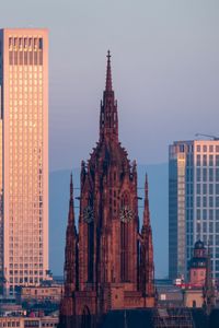 Preview wallpaper tower, clock, skyscrapers, buildings, architecture, city