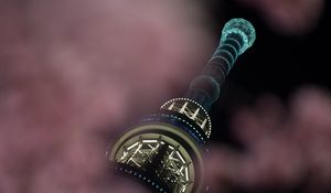 Preview wallpaper tower, clouds, night, backlight