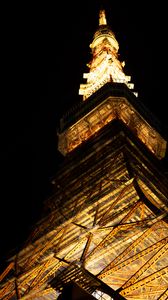 Preview wallpaper tower, construction, architecture, backlight, night