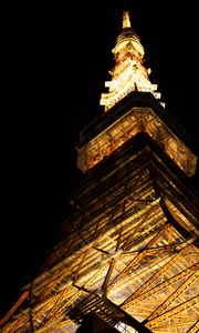 Preview wallpaper tower, construction, architecture, backlight, night
