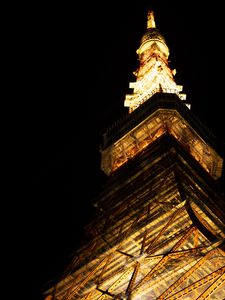 Preview wallpaper tower, construction, architecture, backlight, night