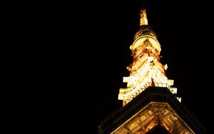 Preview wallpaper tower, construction, architecture, backlight, night