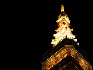Preview wallpaper tower, construction, architecture, backlight, night