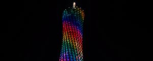 Preview wallpaper tower, construction, illumination, colorful, dark