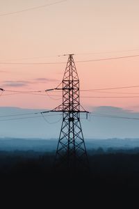 Preview wallpaper tower, construction, silhouette, forest, twilight, dark
