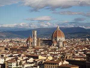 Preview wallpaper tower, dome, buildings, architecture, city