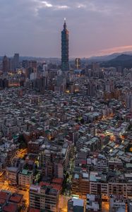 Preview wallpaper tower, evening, city