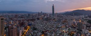 Preview wallpaper tower, evening, city