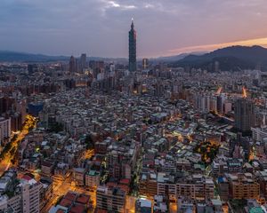 Preview wallpaper tower, evening, city