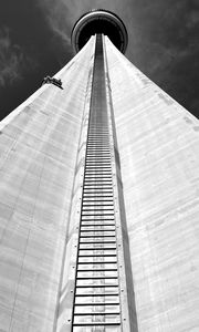 Preview wallpaper tower, facade, bottom view, bw