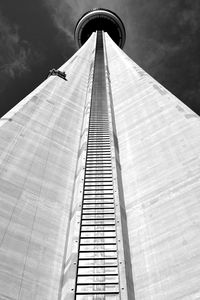 Preview wallpaper tower, facade, bottom view, bw