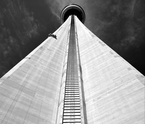 Preview wallpaper tower, facade, bottom view, bw