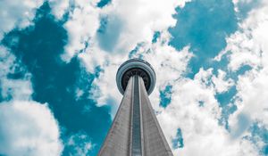 Preview wallpaper tower, facade, building, architecture, bottom view