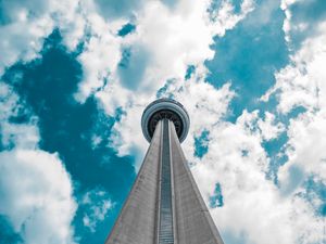 Preview wallpaper tower, facade, building, architecture, bottom view