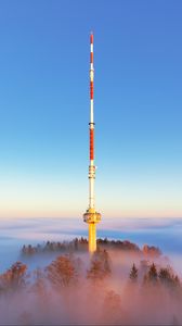 Preview wallpaper tower, fog, trees