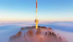 Preview wallpaper tower, fog, trees
