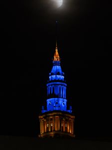 Preview wallpaper tower, glow, night, dark
