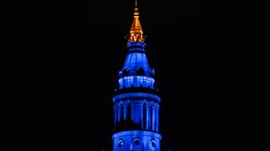 Preview wallpaper tower, glow, night, dark