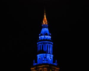 Preview wallpaper tower, glow, night, dark