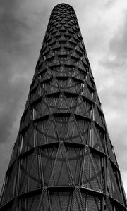Preview wallpaper tower, grid, metal, black and white