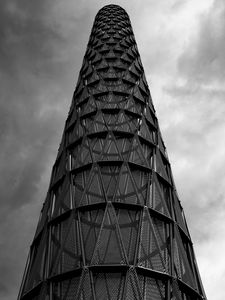 Preview wallpaper tower, grid, metal, black and white