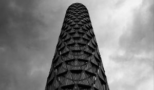 Preview wallpaper tower, grid, metal, black and white