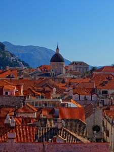 Preview wallpaper tower, houses, roofs, tiles, city