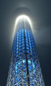Preview wallpaper tower, illumination, skyscraper, architecture, tokyo, japan