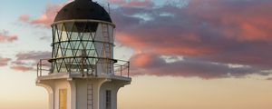 Preview wallpaper tower, lighthouse, clouds, ocean, twilight