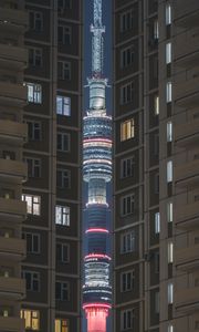 Preview wallpaper tower, lighting, building, facade, architecture