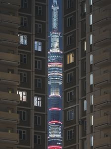 Preview wallpaper tower, lighting, building, facade, architecture