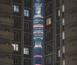 Preview wallpaper tower, lighting, building, facade, architecture
