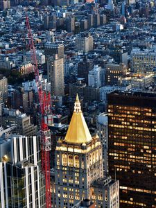 Preview wallpaper tower, lights, buildings, city, view