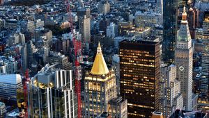 Preview wallpaper tower, lights, buildings, city, view