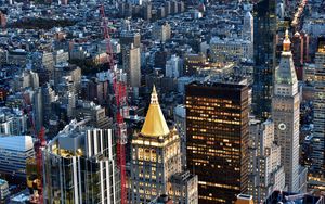 Preview wallpaper tower, lights, buildings, city, view