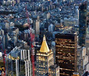 Preview wallpaper tower, lights, buildings, city, view