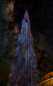 Preview wallpaper tower, lights, night, architecture