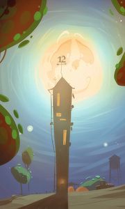 Preview wallpaper tower, moon, art, night, moonlight