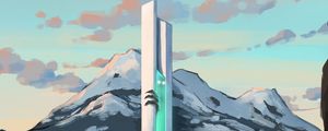 Preview wallpaper tower, mountains, fantasy, art