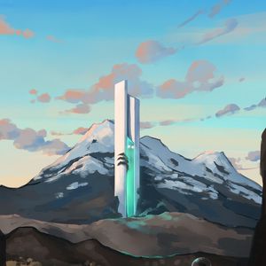 Preview wallpaper tower, mountains, fantasy, art