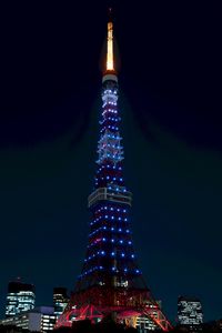 Preview wallpaper tower, night city, city lights, tokyo, japan, architecture