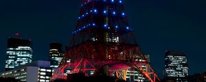 Preview wallpaper tower, night city, city lights, tokyo, japan, architecture