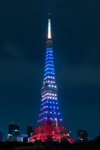 Preview wallpaper tower, night city, lights, city lights, tokyo