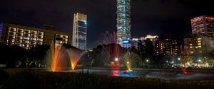 Preview wallpaper tower, night city, lights, city lights, taipei, taiwan