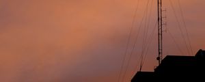 Preview wallpaper tower, silhouette, sunset, sky, dark