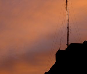 Preview wallpaper tower, silhouette, sunset, sky, dark