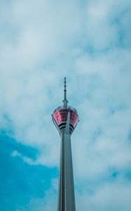 Preview wallpaper tower, sky, architecture, minimalism, clouds