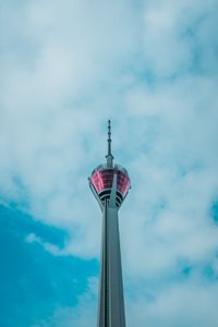 Preview wallpaper tower, sky, architecture, minimalism, clouds