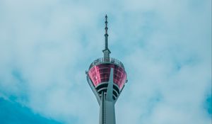 Preview wallpaper tower, sky, architecture, minimalism, clouds