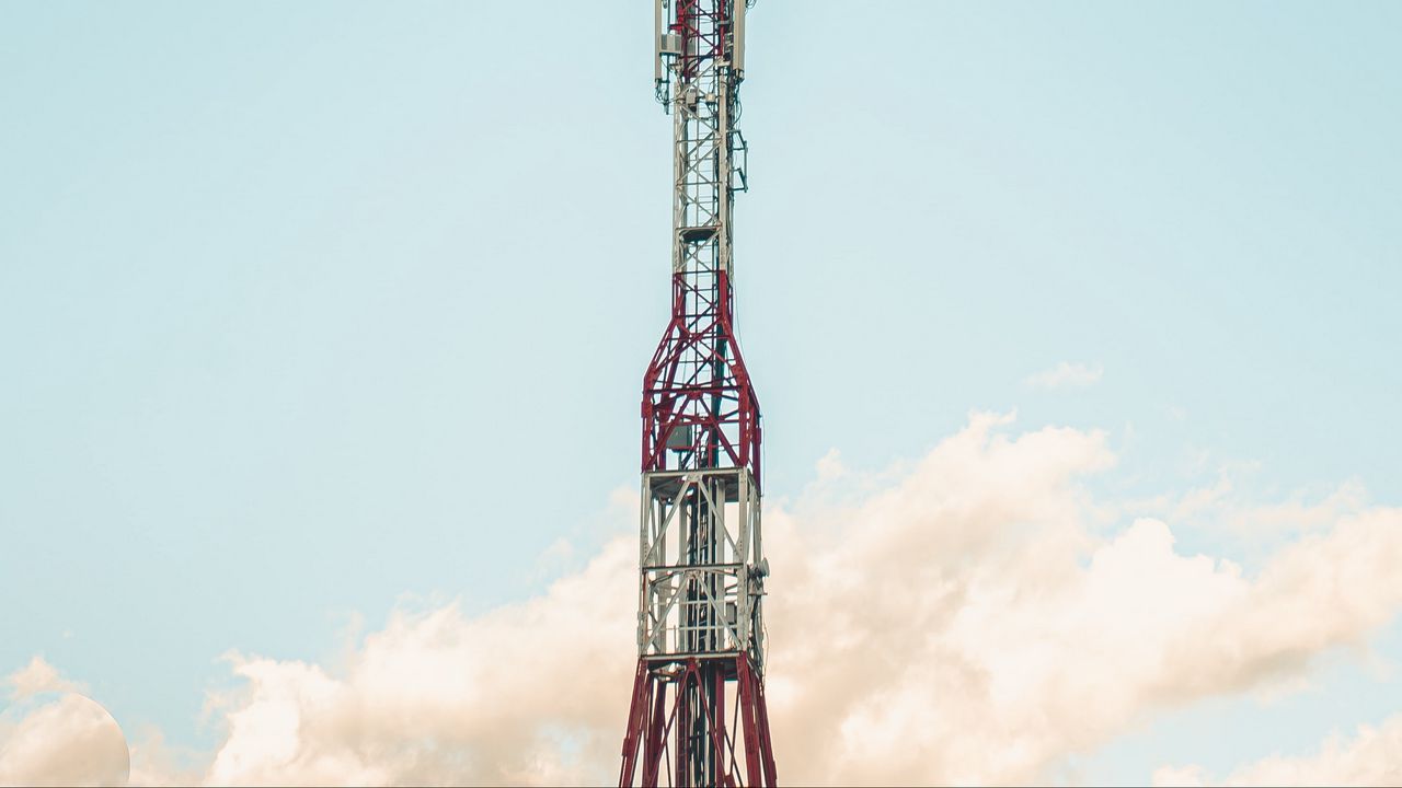 Wallpaper tower, sky, cloud, minimalism